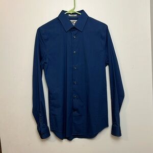 Small Fitted 1MX Shirt from Express, Navy Blue